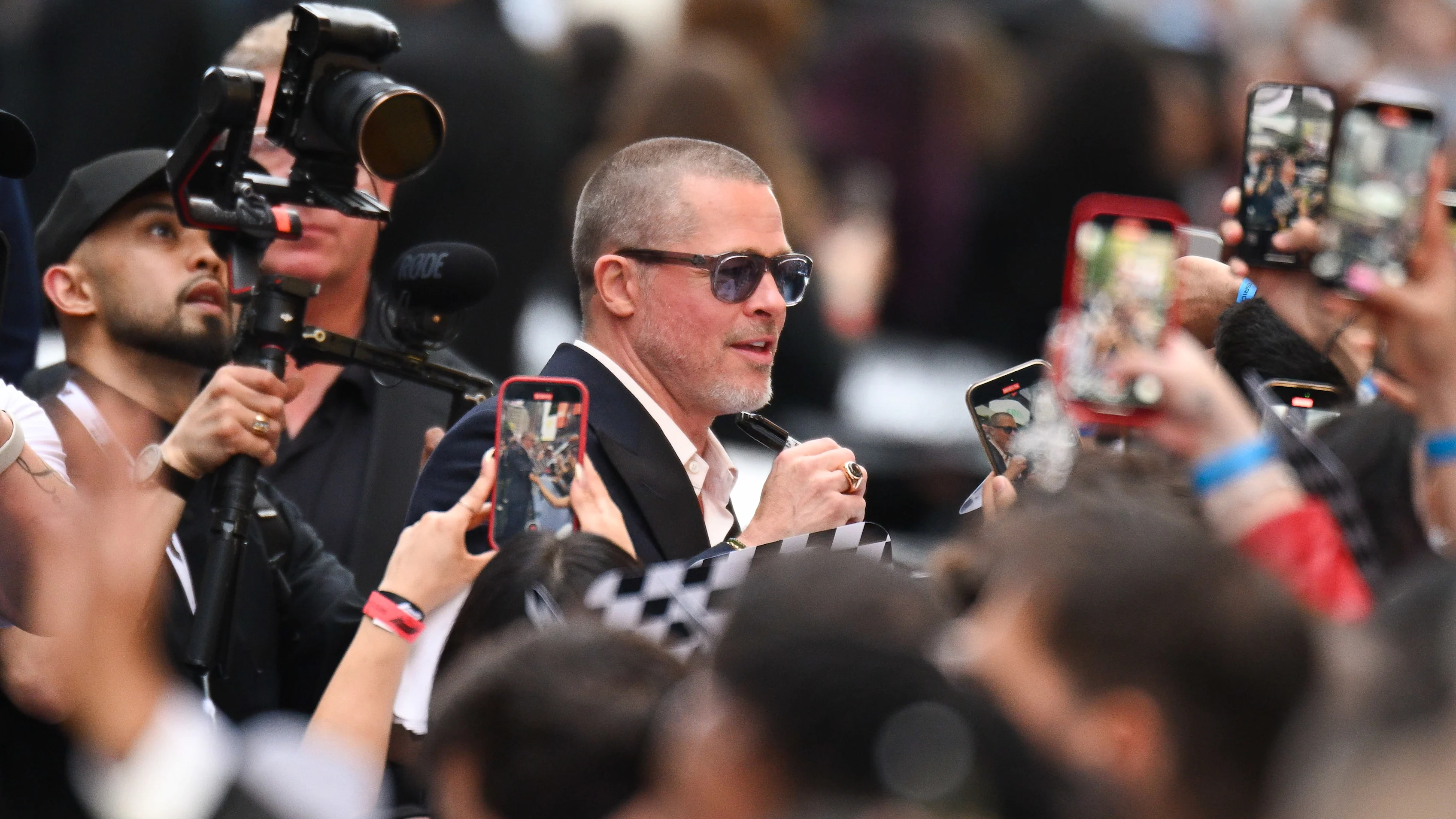 NEW YORK, NEW YORK - JUNE 16: Brad Pitt arrives to the "F1" World Premiere in Times Square on June